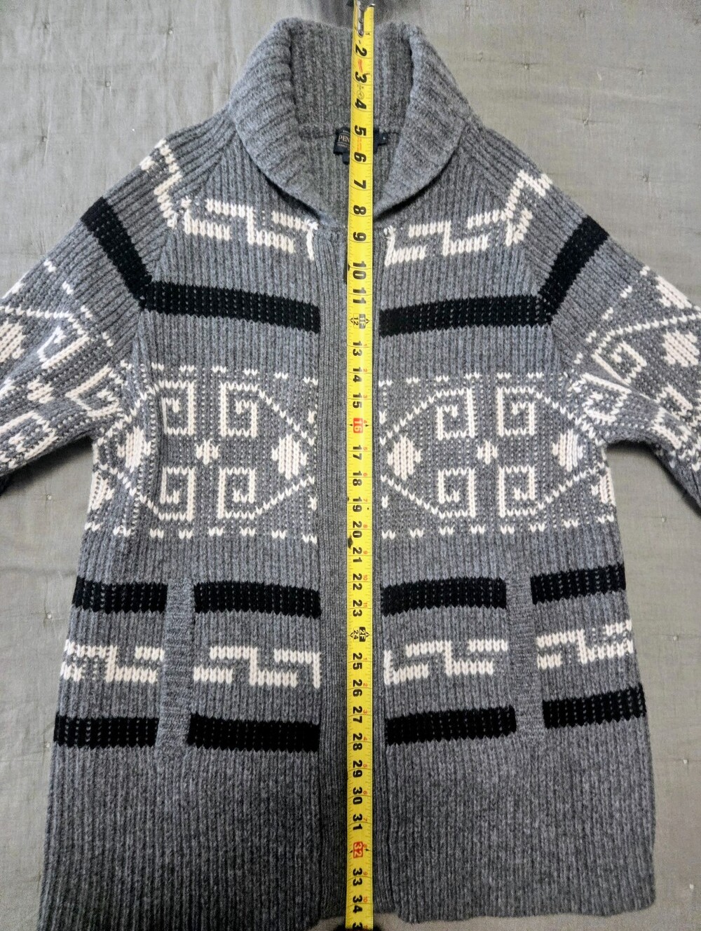 ​🌲 Pendleton Gray Zip Shawl Collar Wool Cardigan 🌲 - Picture 10 of 10